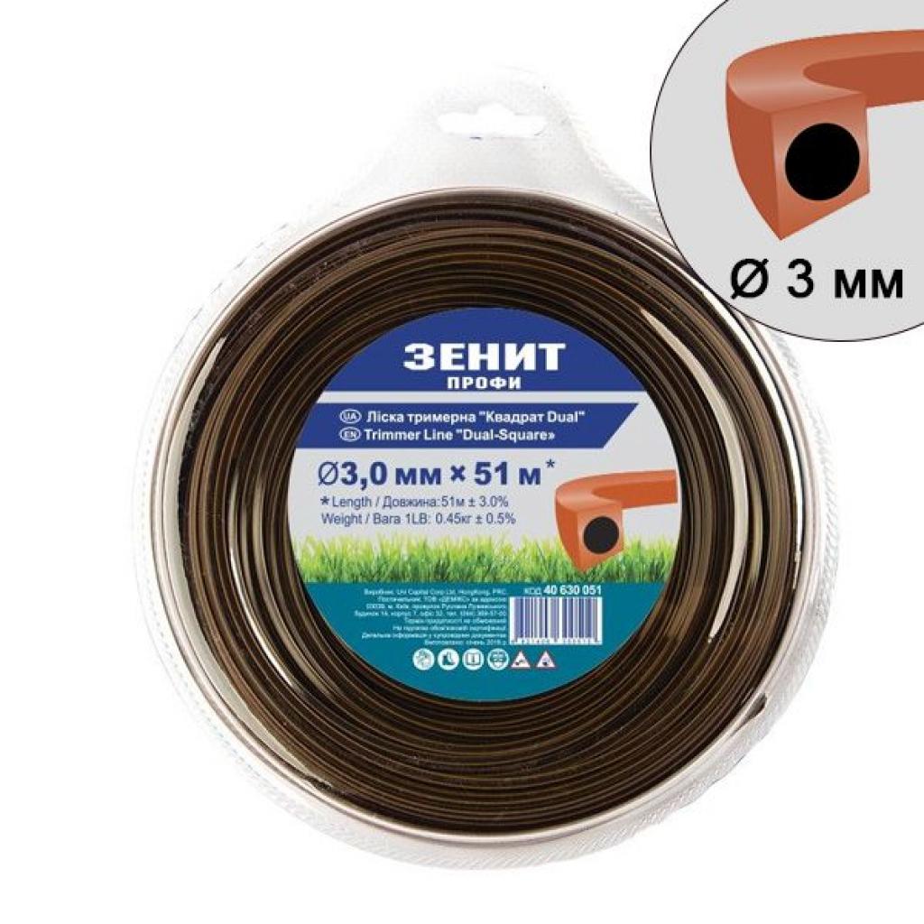 Жилка косильна Зеніт "ПРОФІ" "Квадрат DUAL" 3,0 мм х 51 м (40630051) - фото 1