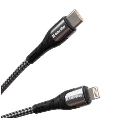 Дата кабель USB-C to Lightning 1.0m ColorWay (CW-CBPDCL033-GR) - фото 1