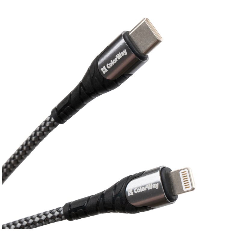Дата кабель USB-C to Lightning 1.0m ColorWay (CW-CBPDCL033-GR) - фото 1
