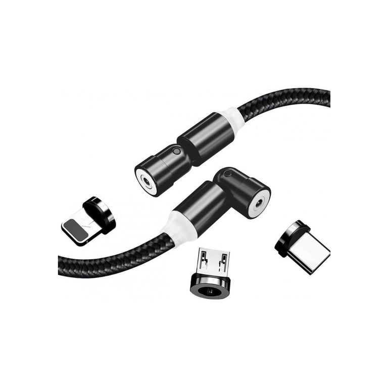 Дата кабель USB 2.0 AM to Lightning + Micro 5P + Type-C 1.0m Magnetic Ro ColorWay (CW-CBUU037-BK) - фото 2