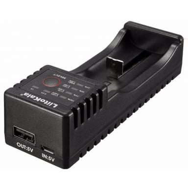 Зарядний пристрій для акумуляторів Liitokala 1 Slot, LED дисплей, USB, Li-ion/Ni-MH/Ni-Cd/AA/ААA/AAAA/С (Lii-100) - фото 1