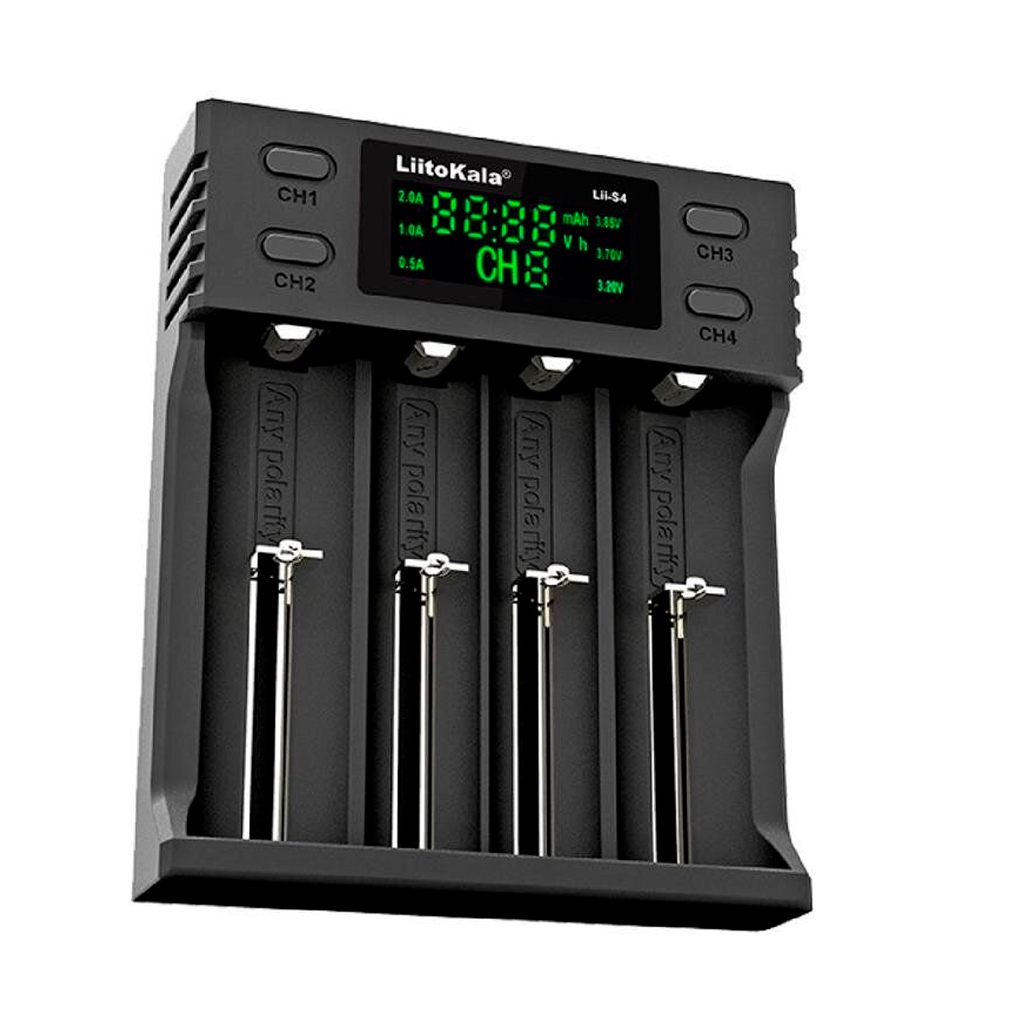 Зарядний пристрій для акумуляторів Liitokala 4 Slots, LCD дисплей, Li-ion/Ni-MH/Ni-Cd/AA/ААA/AAAA/С (Lii-S4) - фото 1