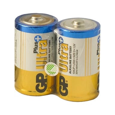Батарейка Gp D GP Ultra Plus LR20 (Shrink) * 2 (13AUP21-S2 / 4891199219269) - фото 1