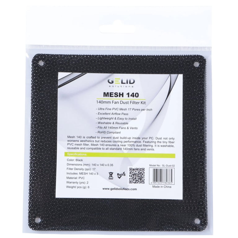 Пиловий фільтр для ПК Gelid Solutions MESH 140 DUST FILTER KIT 3pcs (SL-Dust-02) - фото 2