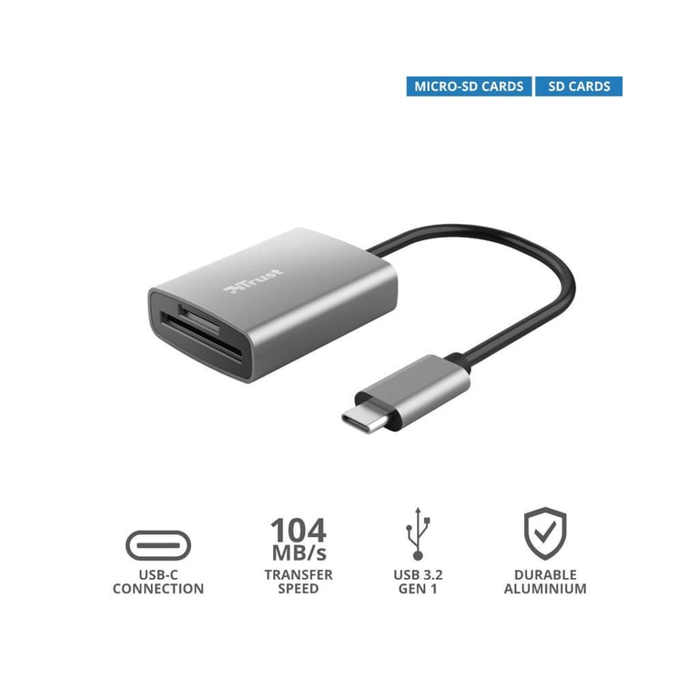 Зчитувач флеш-карт Trust Dalyx Fast USB-С Card reader (24136) - фото 10