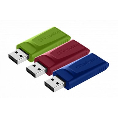 USB флеш накопичувач Verbatim 3x16GB Slider Red/Blue/Green USB 2.0 (49326) - фото 1