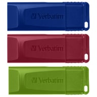 USB флеш накопичувач Verbatim 3x16GB Slider Red/Blue/Green USB 2.0 (49326) - фото 3
