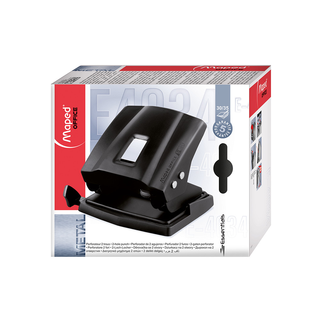 Діркопробивач Maped Essentials Metal 35 аркушів (MP.403411) - фото 2 Діркопробивач Maped Essentials Metal 35 аркушів (MP.403411) - фото 2
