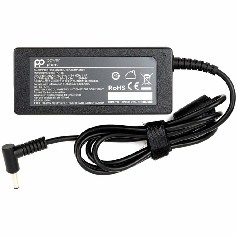 Блок живлення до ноутбуку PowerPlant ASUS 220V, 19V 65W 3.42A (4.5*3.0) (AS65F4530) - фото 1