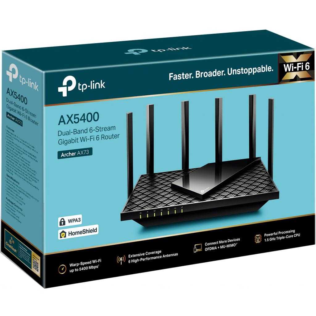 Маршрутизатор TP-Link ARCHER AX73 AX5400 4xGE LAN 1xGE WAN USB 3.0 MU-MIMO OFDMA (ARCHER-AX73) - фото 6 Маршрутизатор TP-Link ARCHER AX73 AX5400 4xGE LAN 1xGE WAN USB 3.0 MU-MIMO OFDMA (ARCHER-AX73) - фото 6