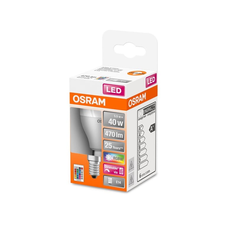 Лампочка Osram LED STAR Е14 5.5-40W 2700K+RGB 220V Р45 пульт ДУ (4058075430877) - фото 2