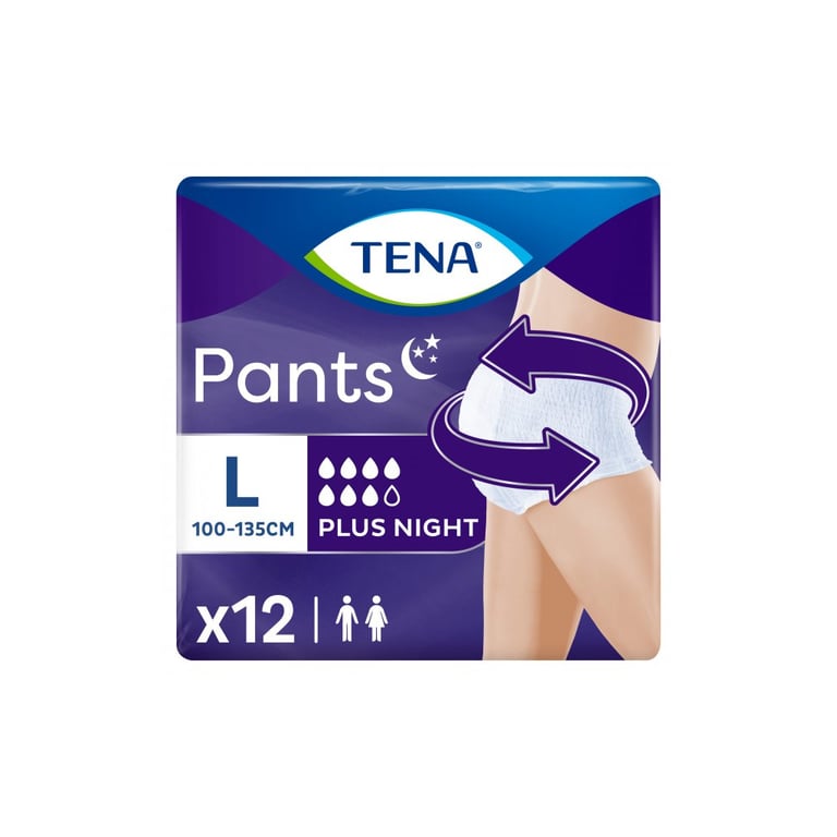 Підгузки для дорослих Tena Pants Plus Night Труси нічні розмір Large 12 шт (7322540839920) - фото 1
