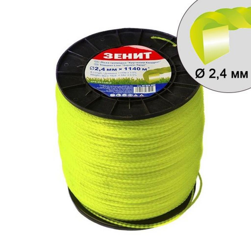 Жилка косильна Зеніт "Кручений квадрат" 2,4 мм x 1140 м (КРК-24-1140-С) (40524000) - фото 1