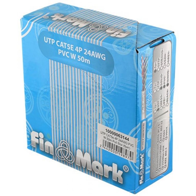 Кабель мережевий FinMark UTP 50м CAT5e 4P 24AWG PVC W Pull Box (163144) - фото 2