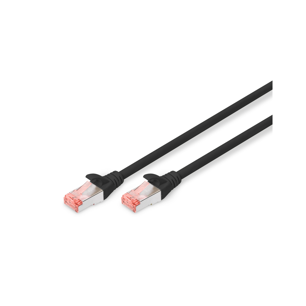 Патч-корд 0.25м, CAT 6 S-FTP, AWG 27/7, LSZH, Black Digitus (DK-1644-0025/BL) - фото 1