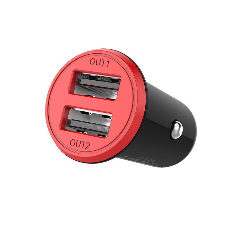 Зарядний пристрій ColorWay 2USB AUTO ID 3.4A (17W) red/black (CW-CHA026-BK) - фото 2