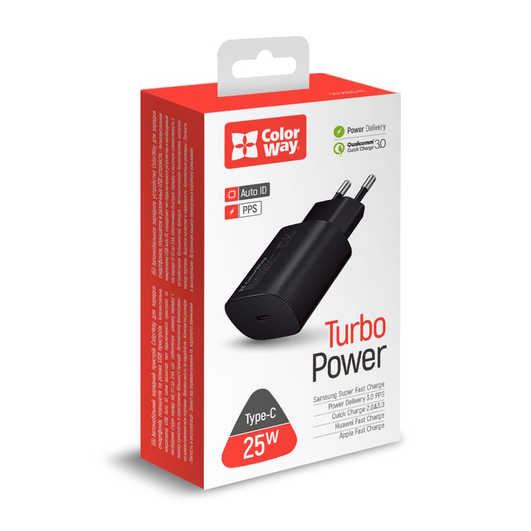 Зарядний пристрій ColorWay Power Delivery Port PPS USB Type-C (25W) black (CW-CHS033PD-BK) - фото 4