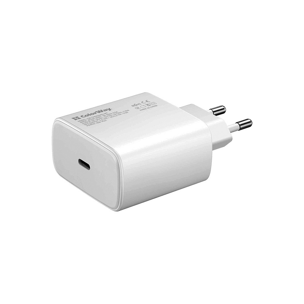 Зарядний пристрій ColorWay Power Delivery Port PPS USB Type-C (45W) white (CW-CHS034PD-WT) Зарядний пристрій ColorWay Power Delivery Port PPS USB Type-C (45W) white (CW-CHS034PD-WT)