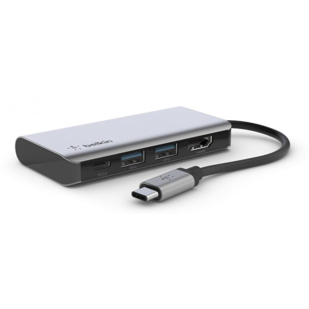 Концентратор Belkin USB-C 4in1 Multiport Dock (AVC006BTSGY) - фото 1 Концентратор Belkin USB-C 4in1 Multiport Dock (AVC006BTSGY) - фото 1