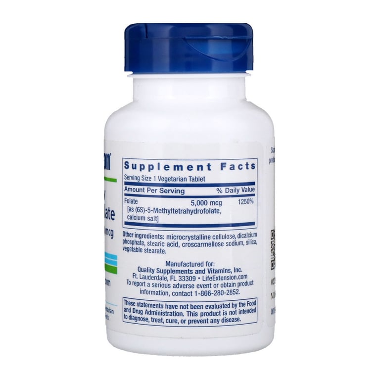Вітамін Life Extension Високоактивний оптимізований фолат, High Potency Optimized F (LEX-19133) - фото 2