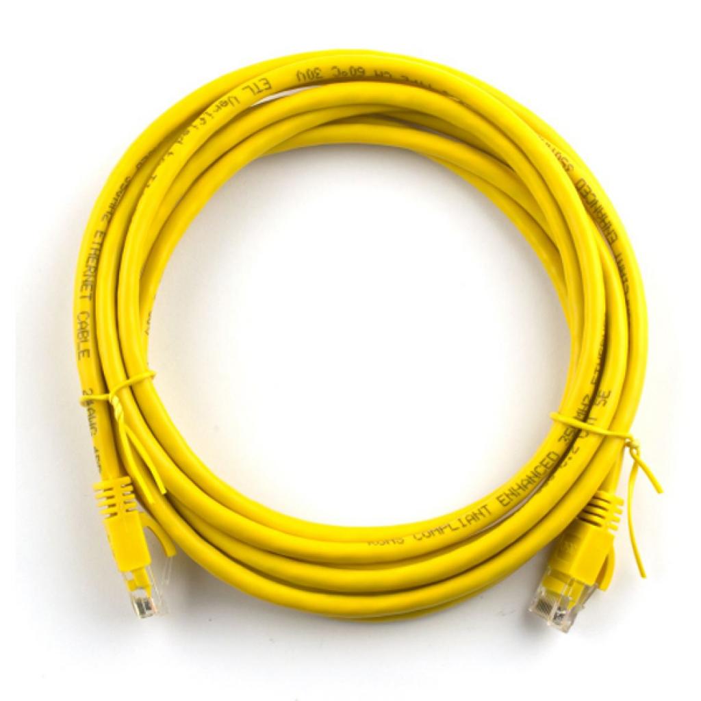 Патч-корд 1.5м, RJ-45, Cat.5e, CU, мідь, жовтий Ritar (PCR-CU/1.5Yw / 04284) - фото 1