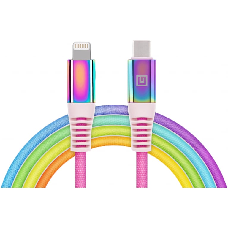 Дата кабель USB-C to Lightning 1.0m MFI Rainbow REAL-EL (EL123500054) - фото 1