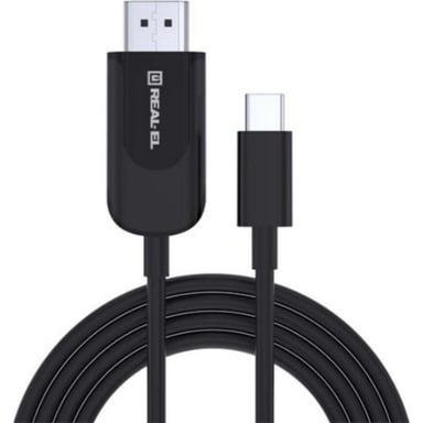Дата кабель USB 2.0 AM to Type-C 1.0m Leather Premium black-silver REAL-EL (EL123500049) - фото 1