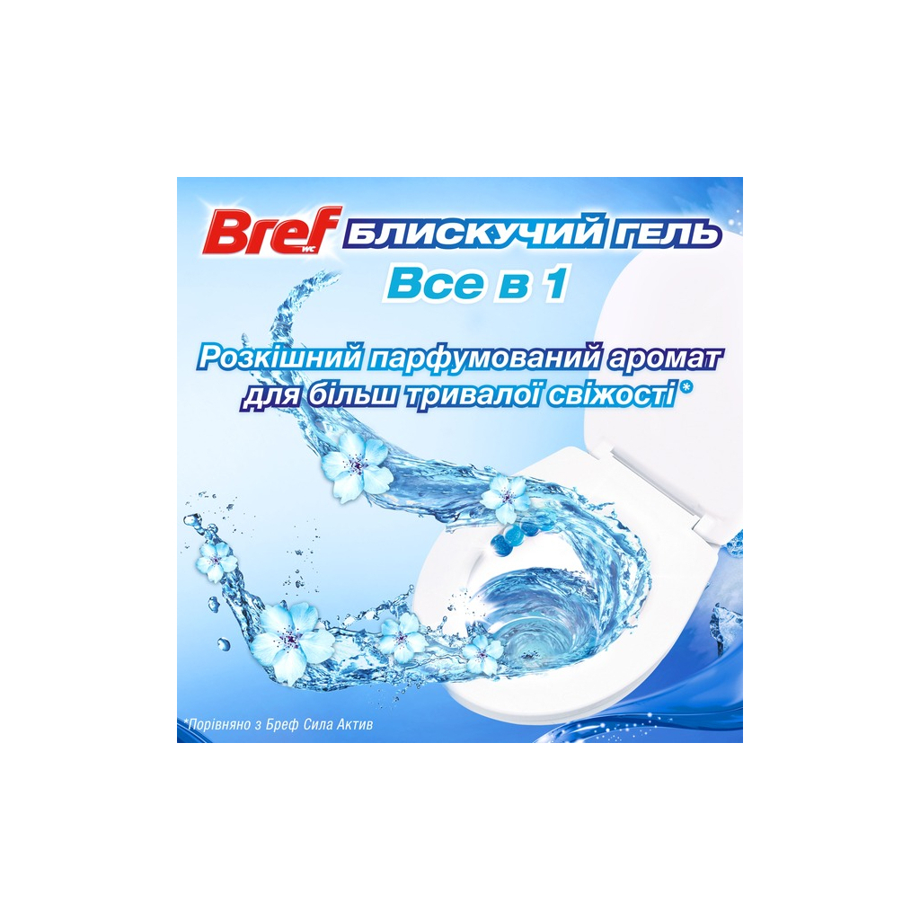Туалетний блок Bref Блискучий гель Арктичний океан 42 г (9000101508598) - фото 3 Туалетний блок Bref Блискучий гель Арктичний океан 42 г (9000101508598) - фото 3