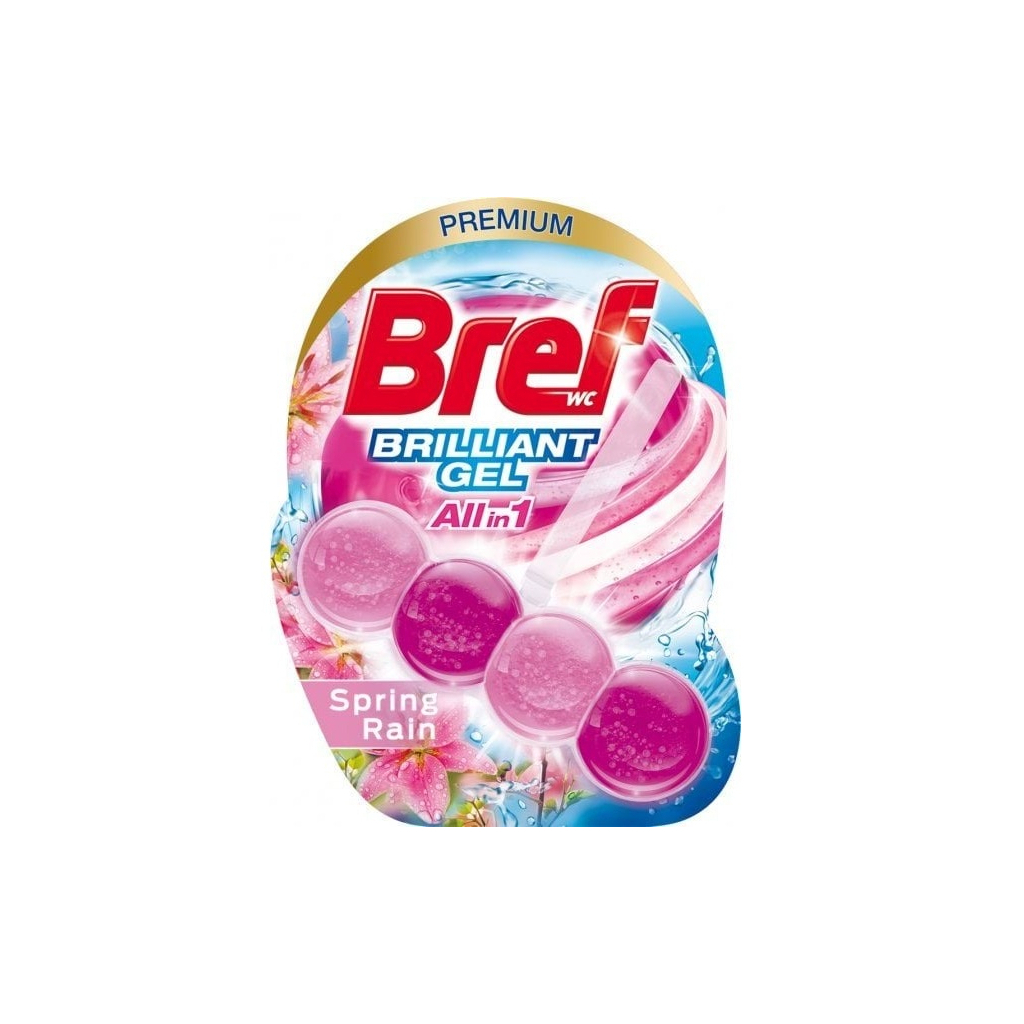 Туалетний блок Bref Блискучий гель Весняний дощ 42 г (9000101509274) - фото 1 Туалетний блок Bref Блискучий гель Весняний дощ 42 г (9000101509274) - фото 1