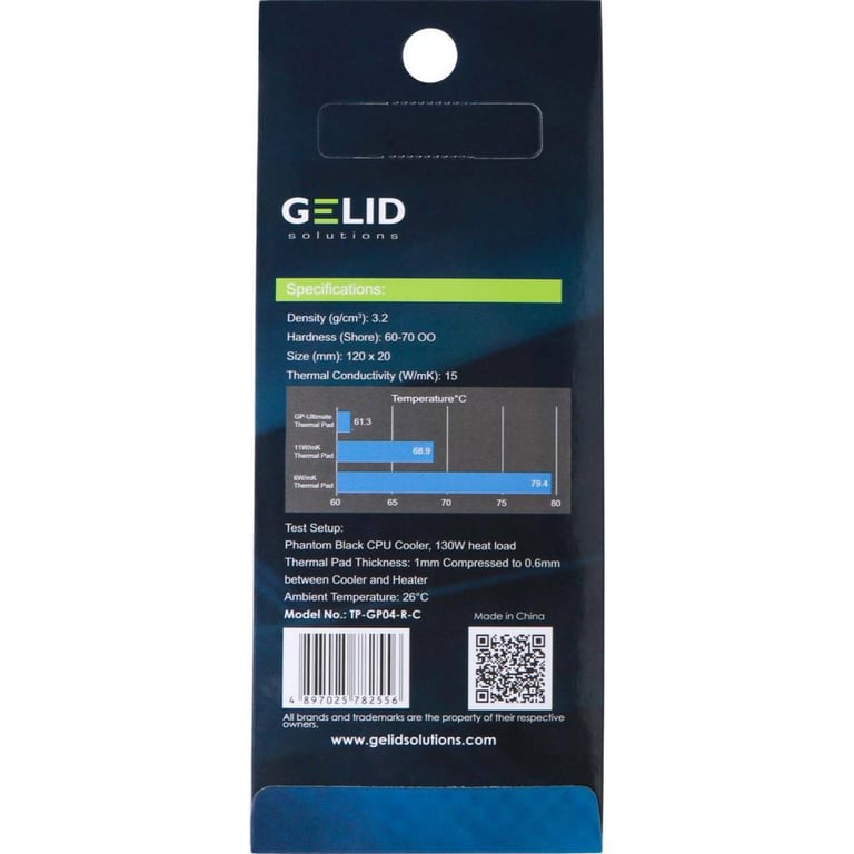 Термопрокладка Gelid Solutions 15W/mK 120x20x1.0 mm (TP-GP04-R-B) - фото 3