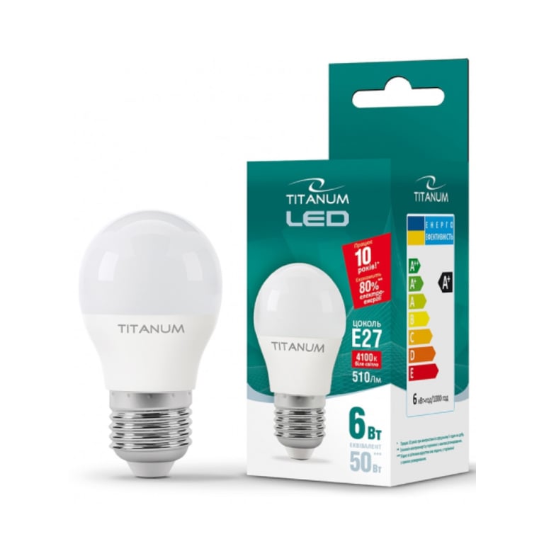 Лампочка TITANUM G45 6W E27 4100K 220V (TLG4506274) - фото 2