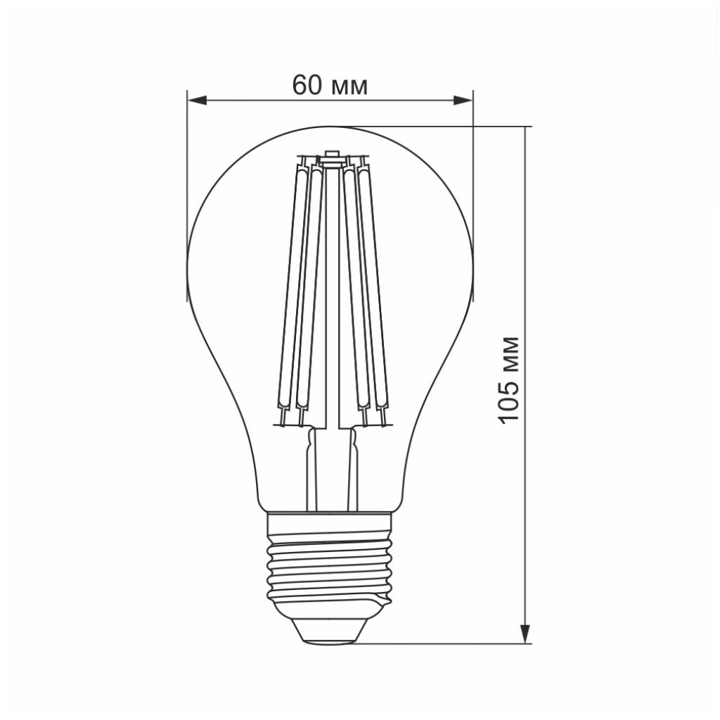 Лампочка Videx Filament A60FA 10W E27 2200K 220V (VL-A60FA-10272) - фото 3 Лампочка Videx Filament A60FA 10W E27 2200K 220V (VL-A60FA-10272) - фото 3