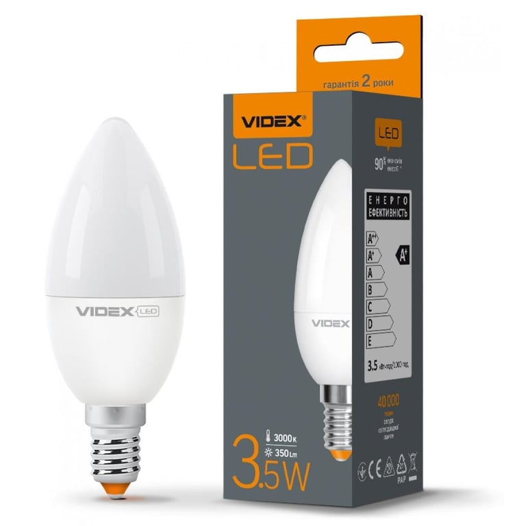 Лампочка Videx C37e 3.5W E14 3000K 220V (VL-C37e-35143) - фото 2