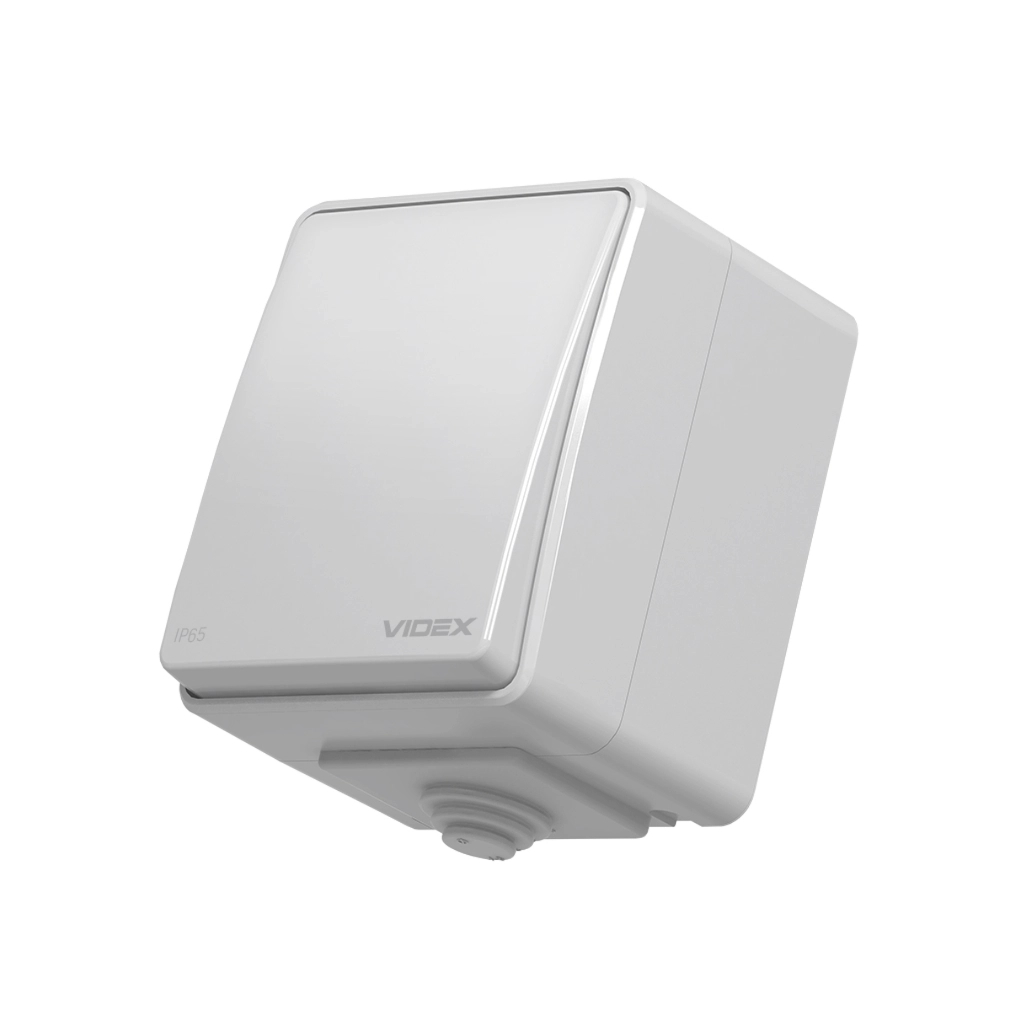 Вимикач Videx BINERA IP65 зовнішній 1кл сірий (VF-BNW11-36125) - фото 1