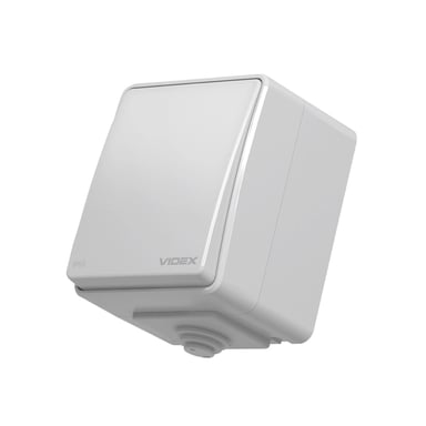 Вимикач Videx BINERA IP65 зовнішній 1кл сірий (VF-BNW11-36125) - фото 1