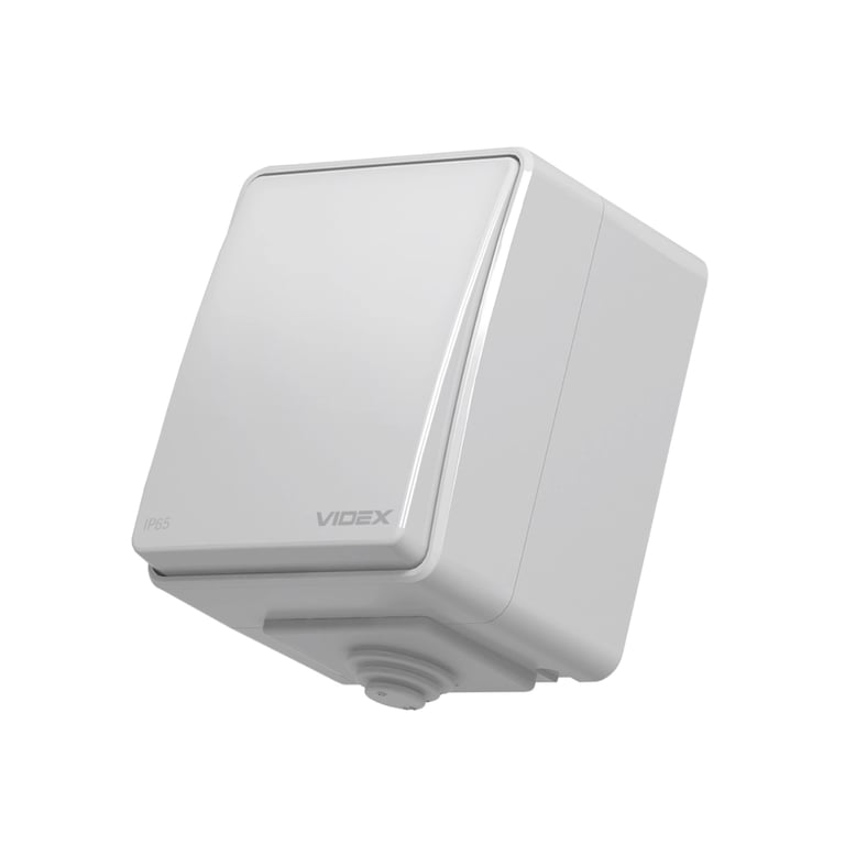 Вимикач Videx BINERA IP65 зовнішній 1кл сірий (VF-BNW11-36125) - фото 1