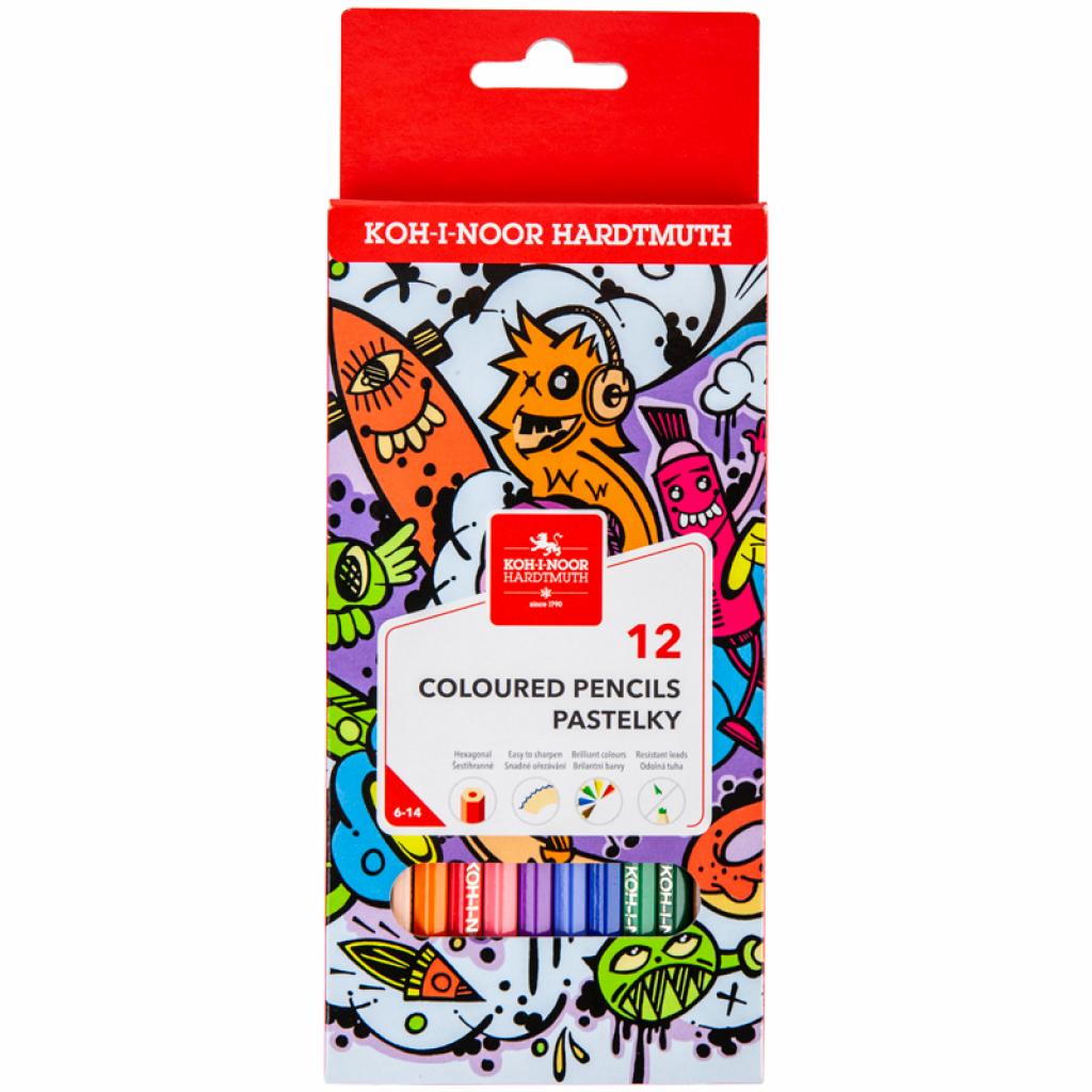 Олівці кольорові Koh-i-Noor Teenage 12 кольорів (3552) - фото 1
