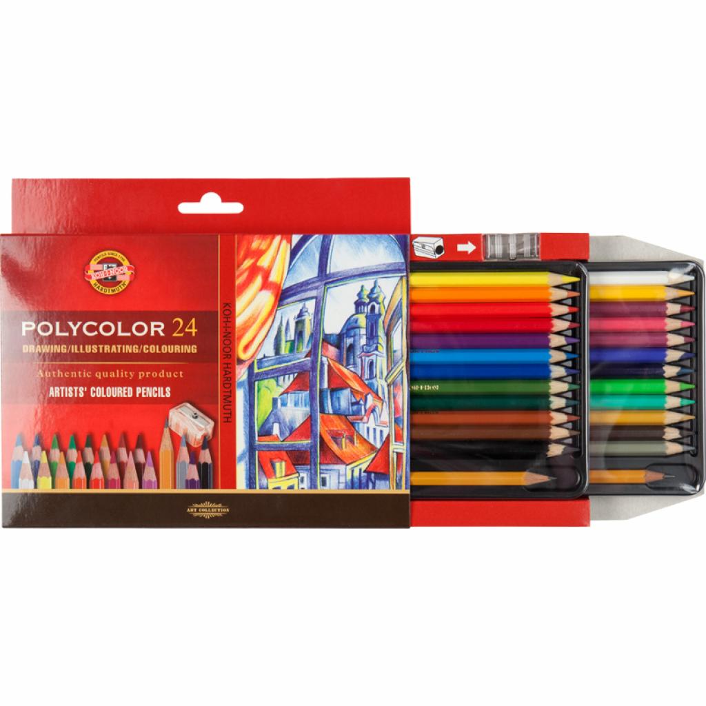 Олівці кольорові Koh-i-Noor Polycolor художні 24 кольорів (3834) - фото 3 Олівці кольорові Koh-i-Noor Polycolor художні 24 кольорів (3834) - фото 3