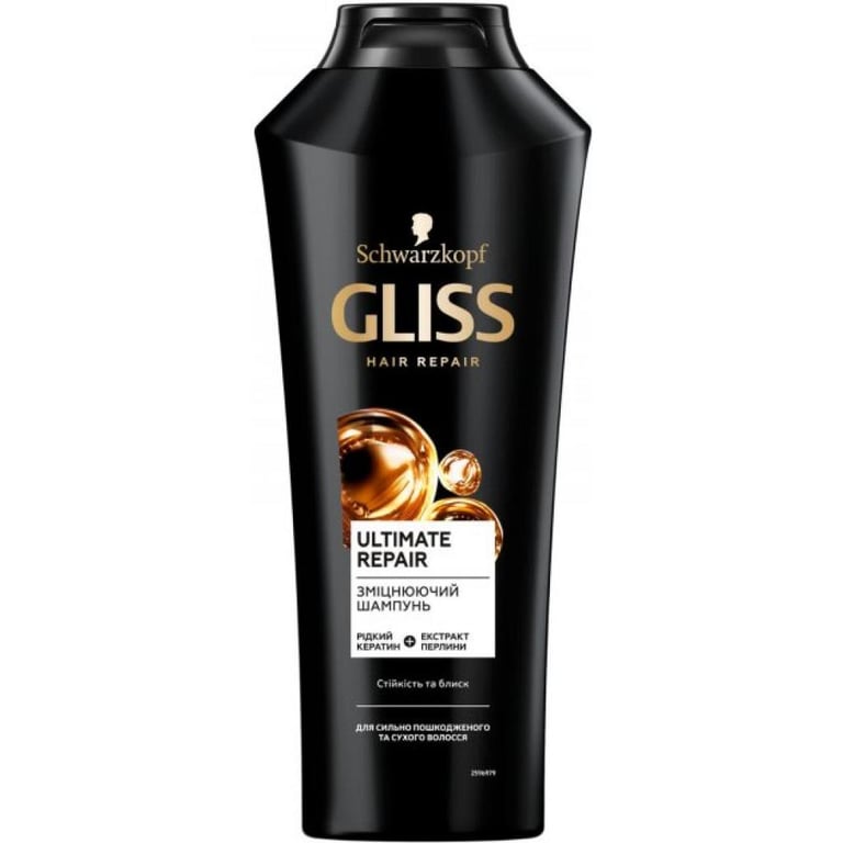 Шампунь Gliss Ultimate Repair для пошкодженого та сухого волосся 400 мл (9000100663410) - фото 1
