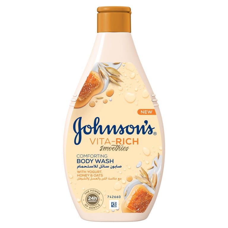 Гель для душу Johnson’s Vita-Rich Доглядальний з йогуртом, вівсом і медом 250 мл (3574661509211/3574661385631)