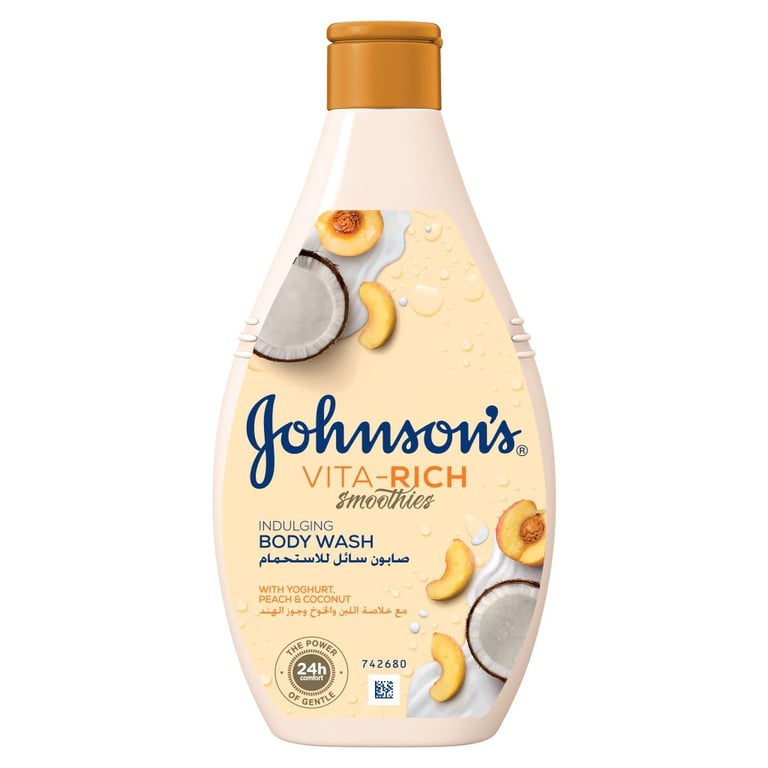 Гель для душу Johnson’s Vita-Rich Релаксний з йогуртом, кокосом і екстрактом персика 250 мл (3574661385198/3574661385617)