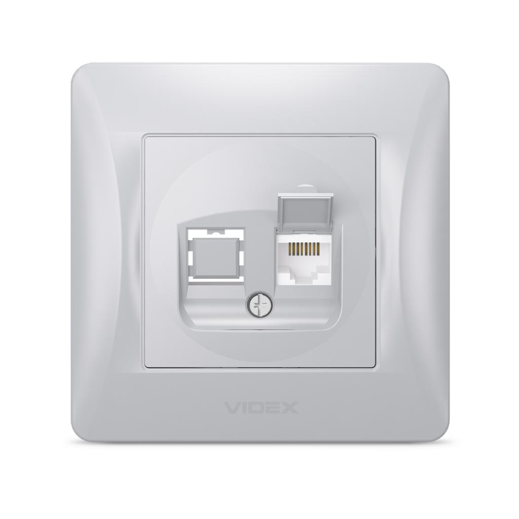 Комп'ютерна розетка Videx BINERA CAT6 одинарна сереб (VF-BNSK1PC6-SS) - фото 1 Комп'ютерна розетка Videx BINERA CAT6 одинарна сереб (VF-BNSK1PC6-SS) - фото 1