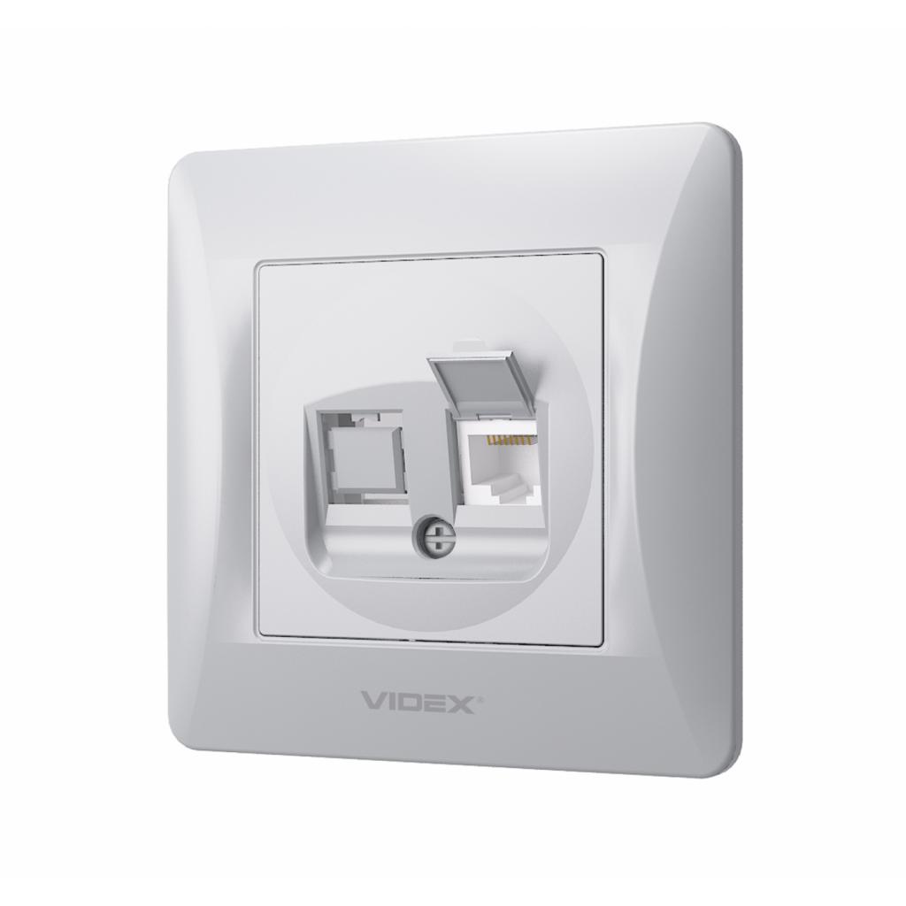 Комп'ютерна розетка Videx BINERA CAT6 одинарна сереб (VF-BNSK1PC6-SS) - фото 2 Комп'ютерна розетка Videx BINERA CAT6 одинарна сереб (VF-BNSK1PC6-SS) - фото 2