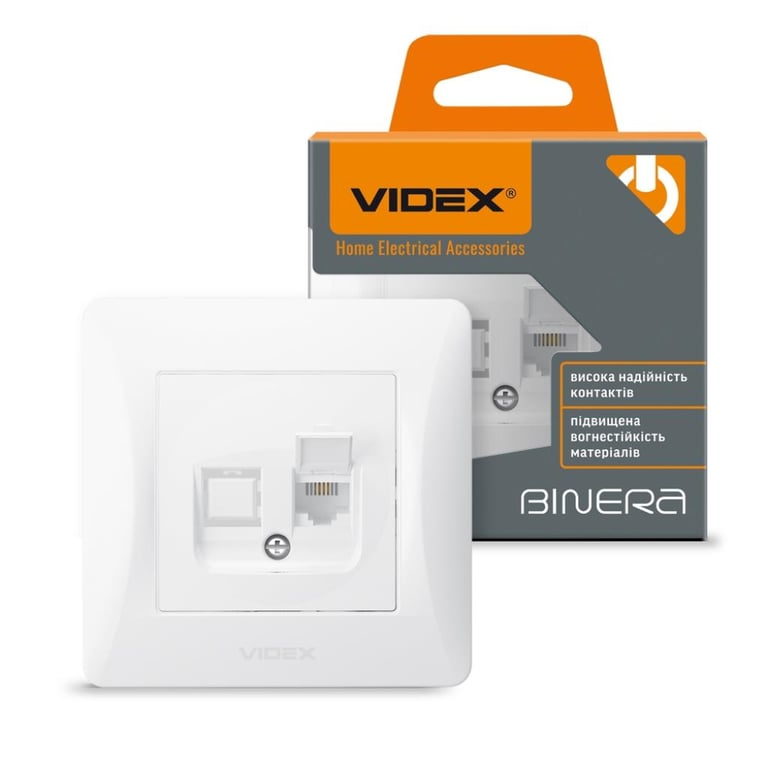 Телефонна розетка Videx BINERA CAT3 (VF-BNSK1TF3-W) - фото 4
