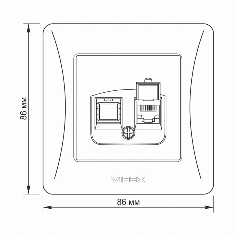 Телефонна розетка Videx BINERA CAT3 (VF-BNSK1TF3-W) - фото 6