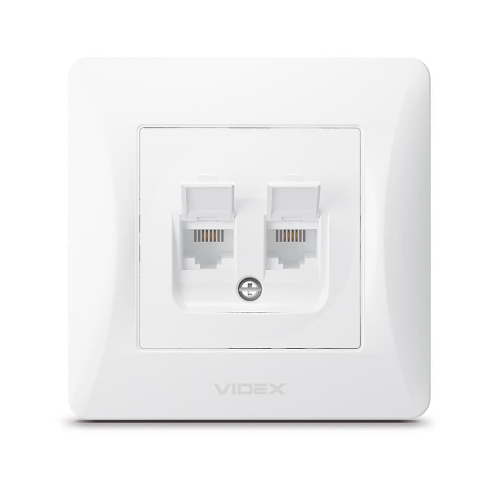 Телефонна розетка Videx BINERA CAT3 + CAT3 подвійна (BINERA CAT3+CAT3 двойная) - фото 1 Телефонна розетка Videx BINERA CAT3 + CAT3 подвійна (BINERA CAT3+CAT3 двойная) - фото 1