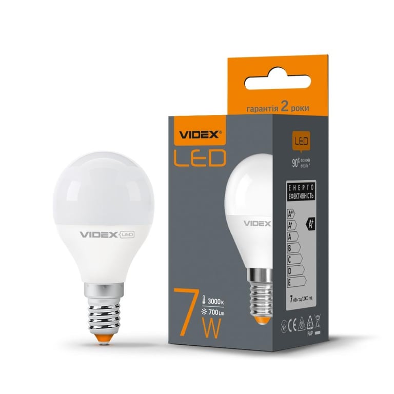 Лампочка Videx LED G45e 7W E14 3000K 220V (VL-G45e-07143) - фото 2