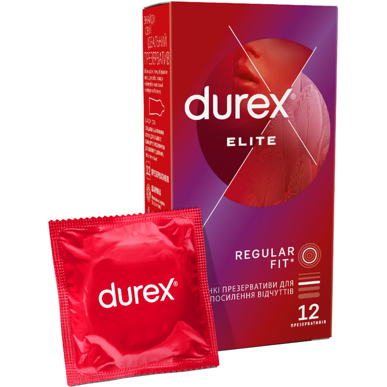 Презервативи Durex Elite латексні з силіконовою змазкою (тонкі) 12 шт. (5010232954229) - фото 1