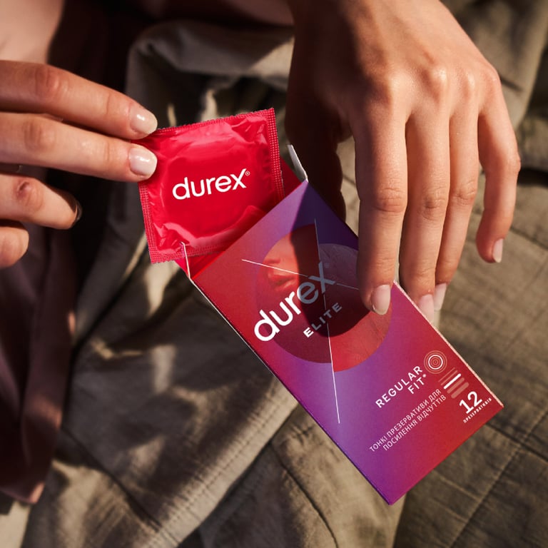 Презервативи Durex Elite латексні з силіконовою змазкою (тонкі) 12 шт. (5010232954229) - фото 6