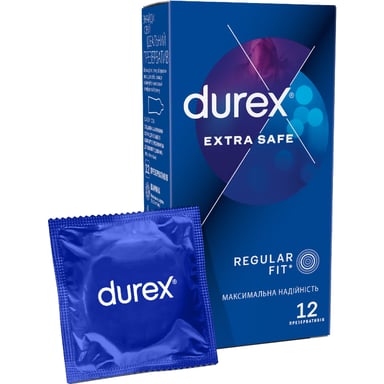 Презервативи Durex Extra Safe з силіконовою змазкою максимальна надійність 12 шт. (5010232954205) - фото 1